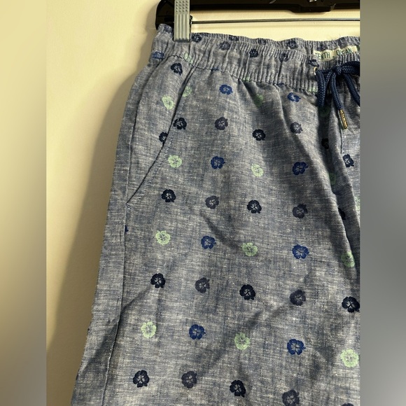 NWT  Men’s. Tenth & Ocean Blue Washable Linen Shorts. Blue Floral Print. - Picture 11 of 14